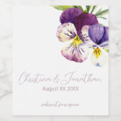 Romantische Aquarellviolen Weinetikett (Einzelnes Label)