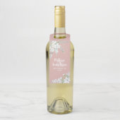 Romantische Aquarellwein Blume Hochzeit Brauch Flaschenanhänger (Auf Flasche)