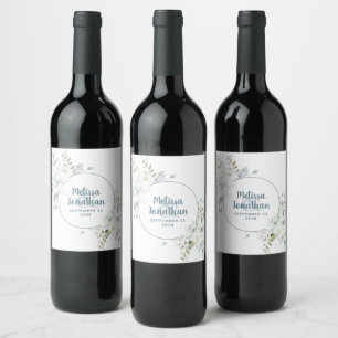 Romantische Aquarellwein Blume Hochzeit Brauch Weinetikett