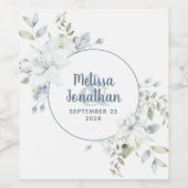 Romantische Aquarellwein Blume Hochzeit Brauch Weinetikett (Einzelnes Label)