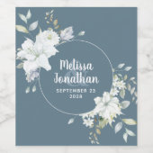 Romantische Aquarellwein Blume Hochzeit Brauch Weinetikett (Einzelnes Label)