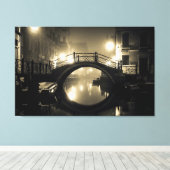 Romantische Arched Bridge Foggy Reflektiert Twilig Leinwanddruck (Insitu (Holzboden))