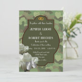 Romantische Armeehochzeit Einladung (Stehend Vorderseite)