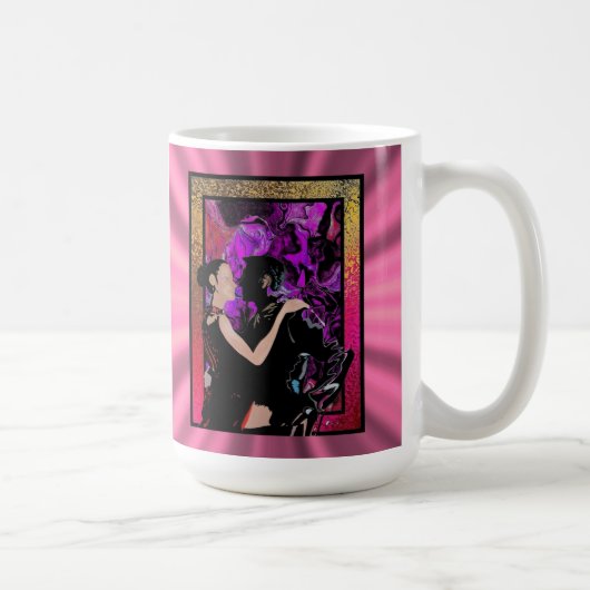 Romantische Art-Déco-Tänzer Kaffeetasse (Rechts)