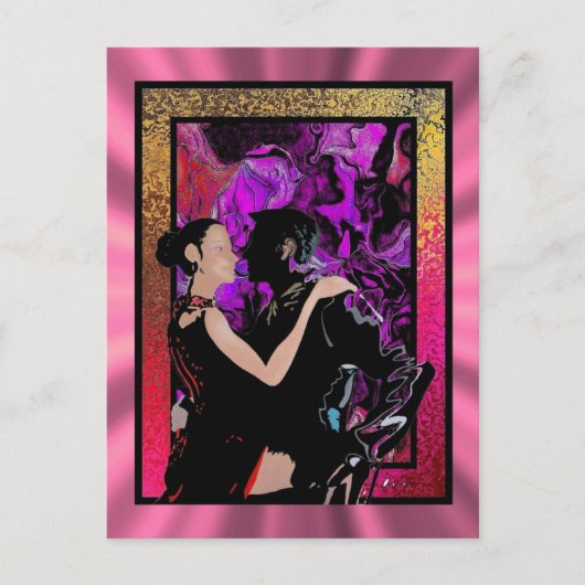 Romantische Art-Déco-Tänzer Postkarte (Vorderseite)