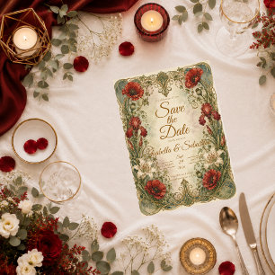 Romantische Art Nouveau Florale Eleganz Hochzeit Save The Date