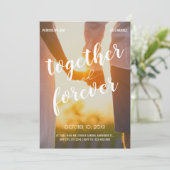 Romantische ästhetische Foto Hochzeit Einladung (Stehend Vorderseite)