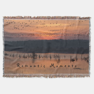 Romantische Augenblicke Vögel bei Sonnenaufgang Fo Decke
