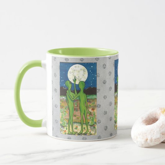 Romantische Außerirdischen UFO Roswell Designer Hu Tasse (Mit Donut)