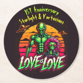 Romantische Außerirdischen unter kosmischem Sonnen Runder Pappuntersetzer (Vorderseite)