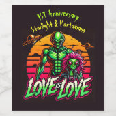 Romantische Außerirdischen unter kosmischem Sonnen Weinetikett (Einzelnes Label)