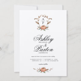 Romantische Autumn Pumpkin Monogram | Alter Stall Einladung