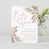 Romantische Babydusche von Boho Floral Einladung (Stehend Vorderseite)