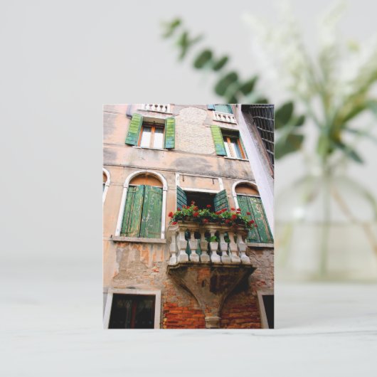 Romantische Balkon-Perspektive Postkarte (Stehend Vorderseite)