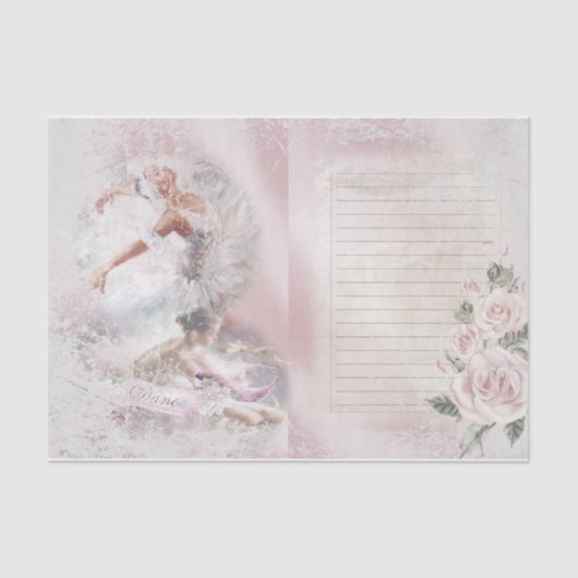 Romantische Ballerina Design Serie 5 Seidenpapier (Vorderseite)