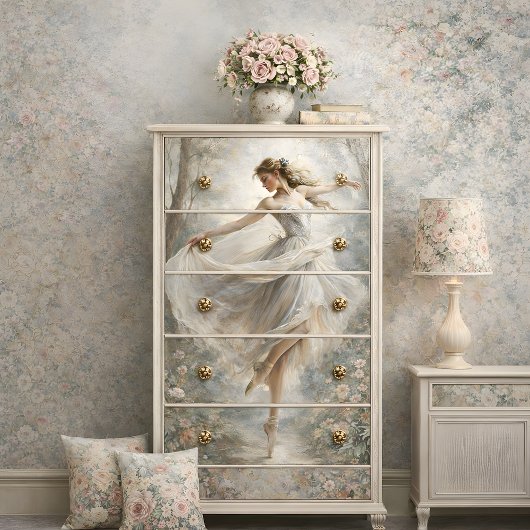 Romantische Ballerina Tanzwald Dekoupage Seidenpapier