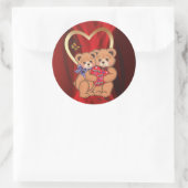 Romantische Bären Runder Aufkleber (Tasche)