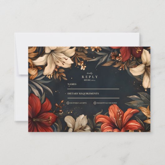 Romantische Barockhochzeit RSVP Karte (Vorderseite)