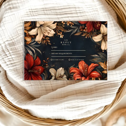 Romantische Barockhochzeit RSVP Karte