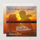 Romantische Beach Coupé Schöne Yacht Hochzeit Einladung (Vorne/Hinten)