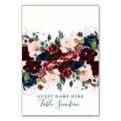 Romantische Begleitkarten für Burgund und Blauwald Tischnummer (Vorderseite)