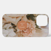 Romantische beige Rose erste mit Monogramm mädchen iPhone Hülle (Rückseite (Horizontal))