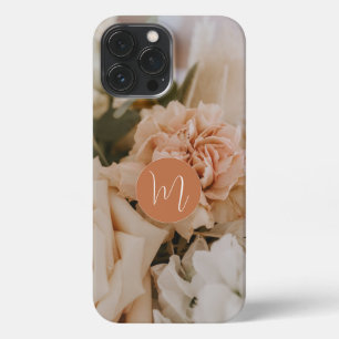 Romantische beige Rose erste mit Monogramm mädchen iPhone 13 Pro Max Hülle