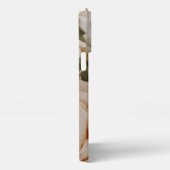 Romantische beige Rose erste mit Monogramm mädchen iPhone Hülle (Rechte Seite)