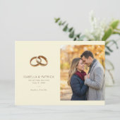 Romantische beigefarbene Trauringe Save The Date (Stehend Vorderseite)