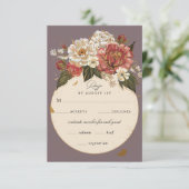 Romantische bemalte blumenreiche Hochzeitsszenarie RSVP Karte (Stehend Vorderseite)