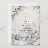 Romantische Bergwinterhochzeit Save The Date (Vorderseite)