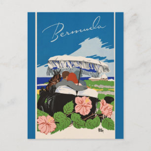 Romantische Bermuda Retro-Reise-Werbung Postkarte