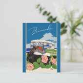 Romantische Bermuda Retro Vintage Reiseanzeige Postkarte (Stehend Vorderseite)