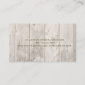 Romantische Beruflich ,Calla,Holztextur Visitenkarte (Rückseite)