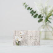 Romantische Beruflich ,Calla,Holztextur Visitenkarte (Stehend Vorderseite)