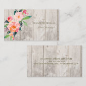 Romantische Berufliche Blume, Holztextur Visitenkarte (Vorne/Hinten)