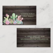 Romantische Berufliche Kakteen, Blume, Dunkles Hol Visitenkarte (Vorne/Hinten)