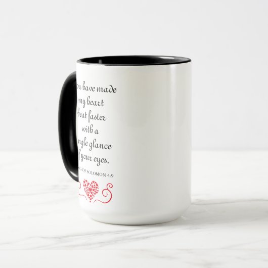 Romantische 💌 Bibelverse Lied des Salomon Zitats Tasse (Vorderseite Links)