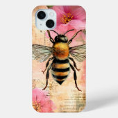 Romantische Biene, rosafarbene Blüte und antikes P Case-Mate iPhone Hülle (Rückseite)