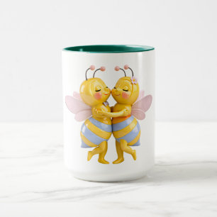 Romantische Bienenillustration Zärtlichkeit Tasse