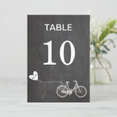 Romantische Bikeinitis auf der Tafel Tischnummer (Stehend Vorderseite)