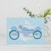 Romantische Biker-Motorrad-Hochzeit Einladung (Stehend Vorderseite)