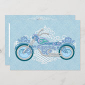 Romantische Biker-Motorrad-Hochzeit Einladung (Vorne/Hinten)