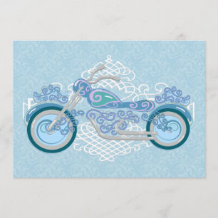 Romantische Biker-Motorrad-Hochzeit Einladung
