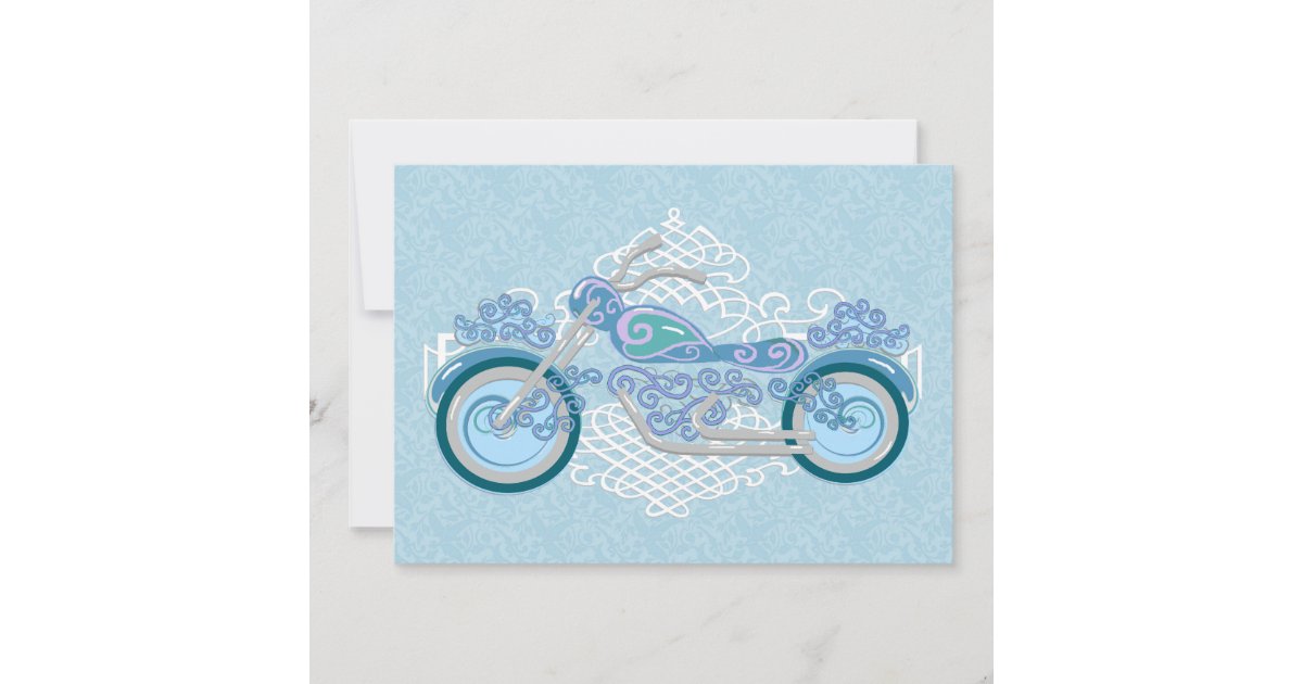 Romantische BikerMotorradHochzeit Einladung Zazzle.de