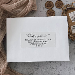 Romantische Black Calligraphy Guest Address Labels