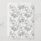 Romantische Black Floral Baby Dusche Einladung (Rückseite)