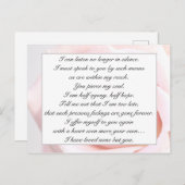 Romantische, blassrosa, florale Jane Austen Liebe Postkarte (Vorne/Hinten)