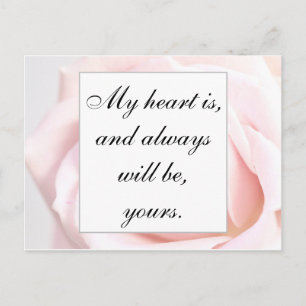 Romantische, blassrosa, florale Jane Austen Liebe  Postkarte