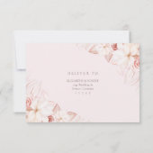 Romantische, blassrosa Roses Wedding RSVP Card Dankeskarte (Rückseite)